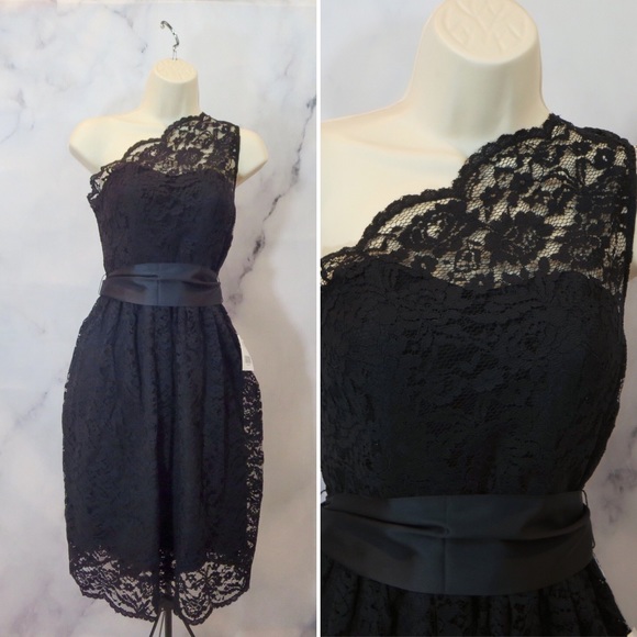 Dresses & Skirts - BLACK LACE DRESS FULL BOW SASH NEW NWT